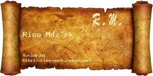 Riss Márk névjegykártya